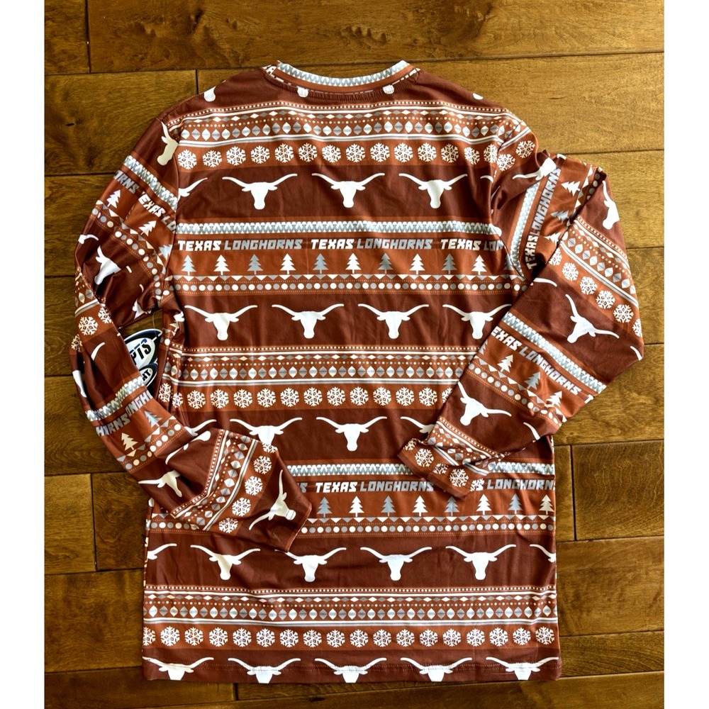 Concepts Sport Texas Longhorns Mens Sz M Burnt Orange Fair Isle Sleepwear Top - Picture 5 of 9
